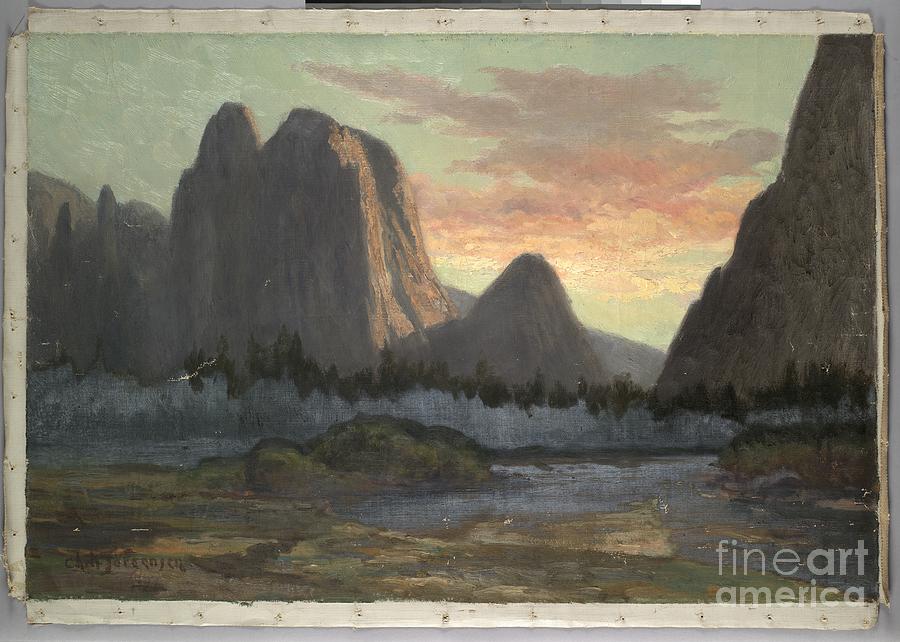 Mountain Painting - Yosemite View, Sunset, C.1899 by Christian Jorgensen