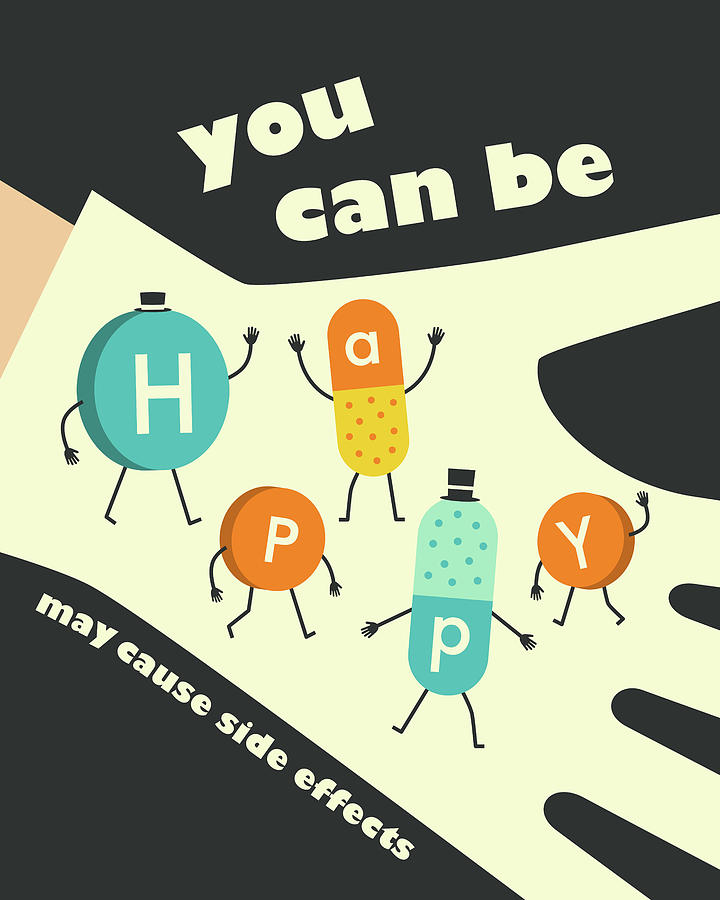 Happy Pills Digital Art - You Can Be Happy by Jazzberry Blue