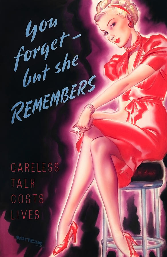 You Forget - But She Remembers - WW2 Propaganda Painting by War Is Hell Store