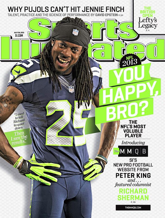 Seattle Seahawks Photograph - You Happy, Bro The Nfls Most Voluble Player Sports Illustrated Cover by Sports Illustrated