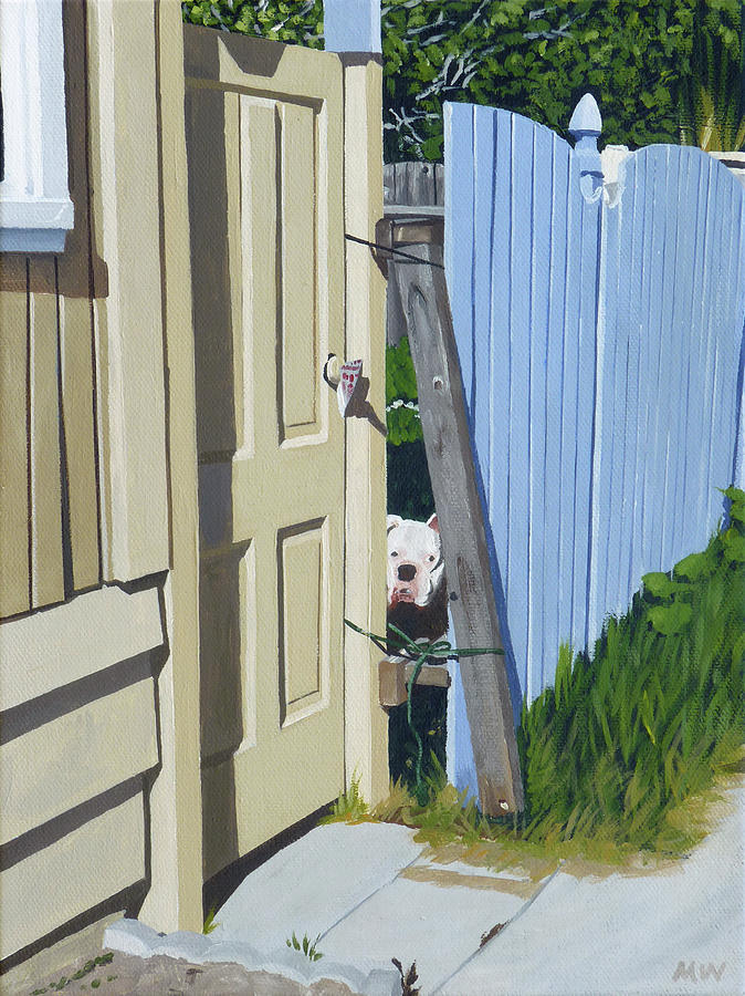 Dog Painting - You Lookin at Me? by Michael Ward
