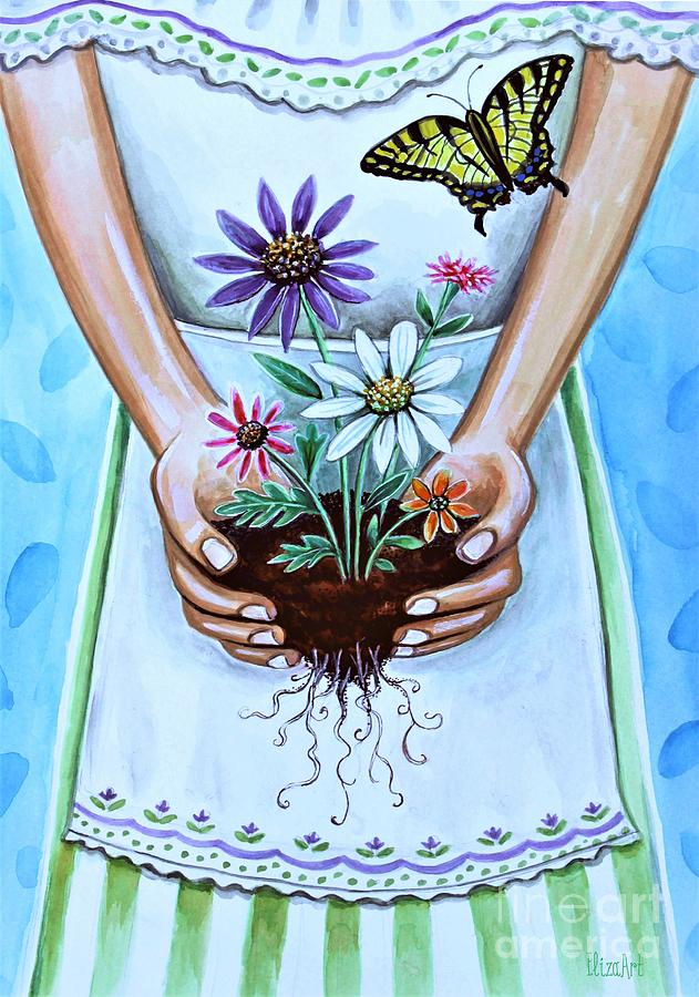 You will grow, I will grow.  Without words Painting by Elizabeth Robinette Tyndall