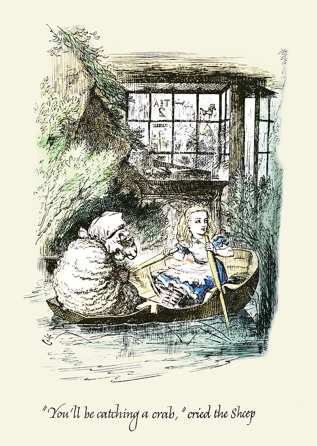 Youll be Catching a Crab, Cried the Sheep Painting by John Tenniel