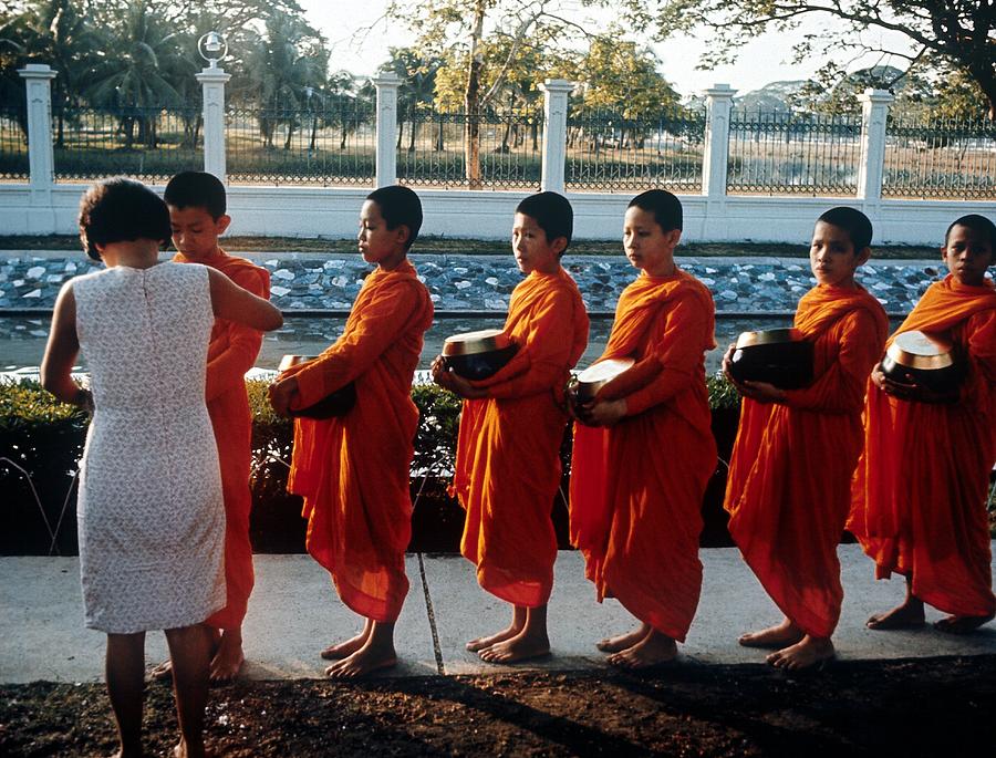 Young Bonzes In Thailand In 1970 Photograph by Keystone-france