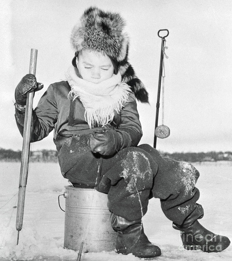 Young Boy 6-7 Ice Fishing, Minneapolis Photograph by Bettmann Young Boy 6-7 Ice Fishing, Minneapolis Photograph by Bettmann