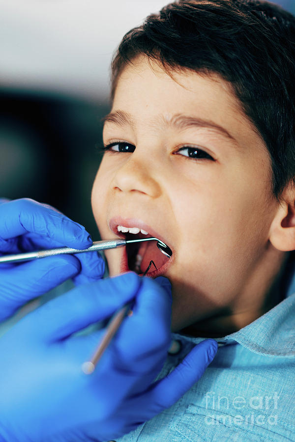 Young Boy Having Dental Check-up Photograph by Microgen Images/science Photo Library