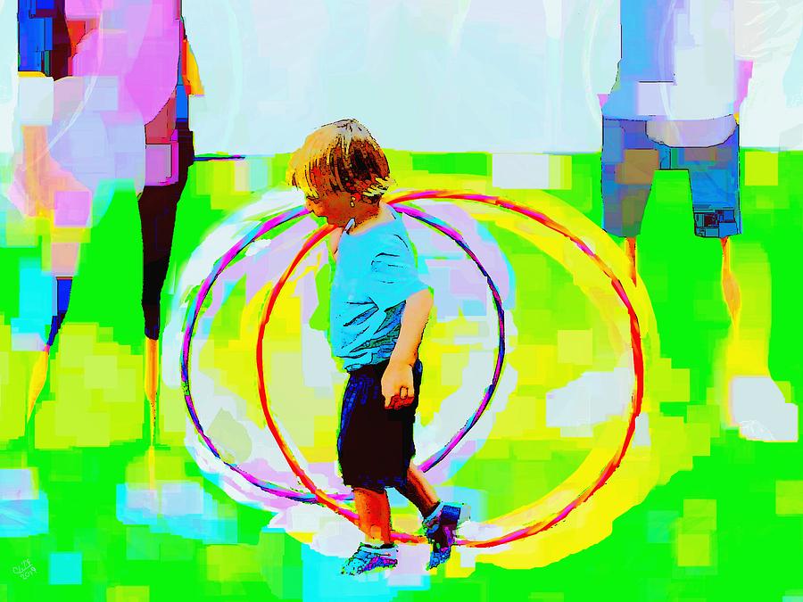 Young Boy with Hoops Digital Art by Cliff Wilson
