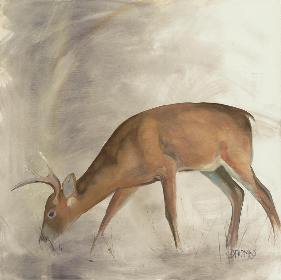 Young Buck Painting by Donna Thomas