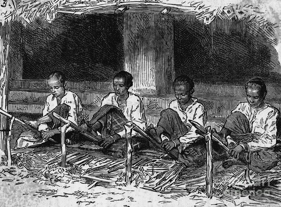 Young Ceylonese Natives Preparing Bark Photograph by Bettmann