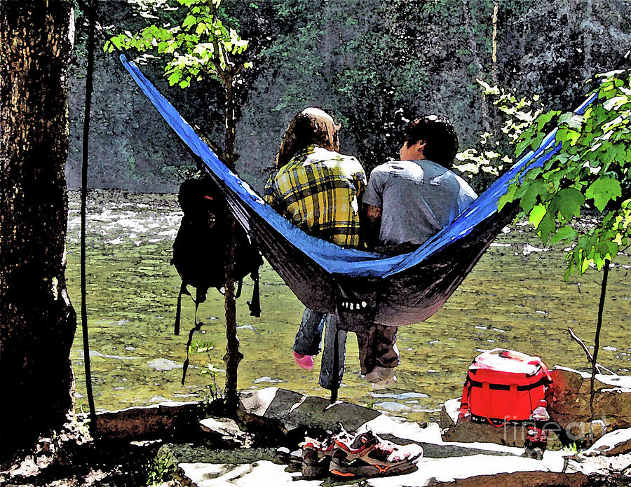 Young Couple At The River Photograph by Lydia Holly