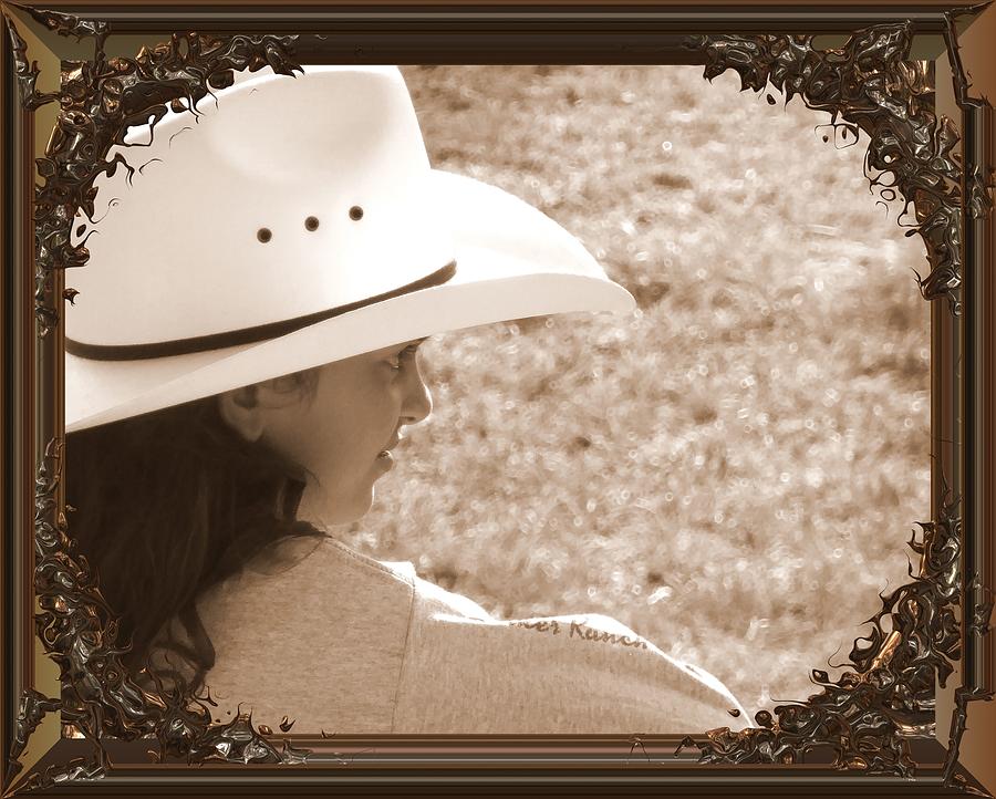 Hat Photograph - Young Cow Girl by Lori Seaman