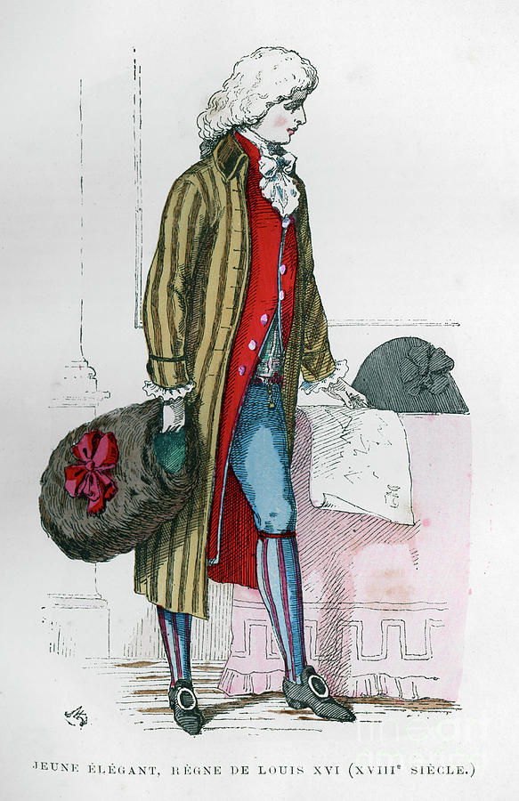 Young Dandy In Costume Of The Reign Drawing by Print Collector