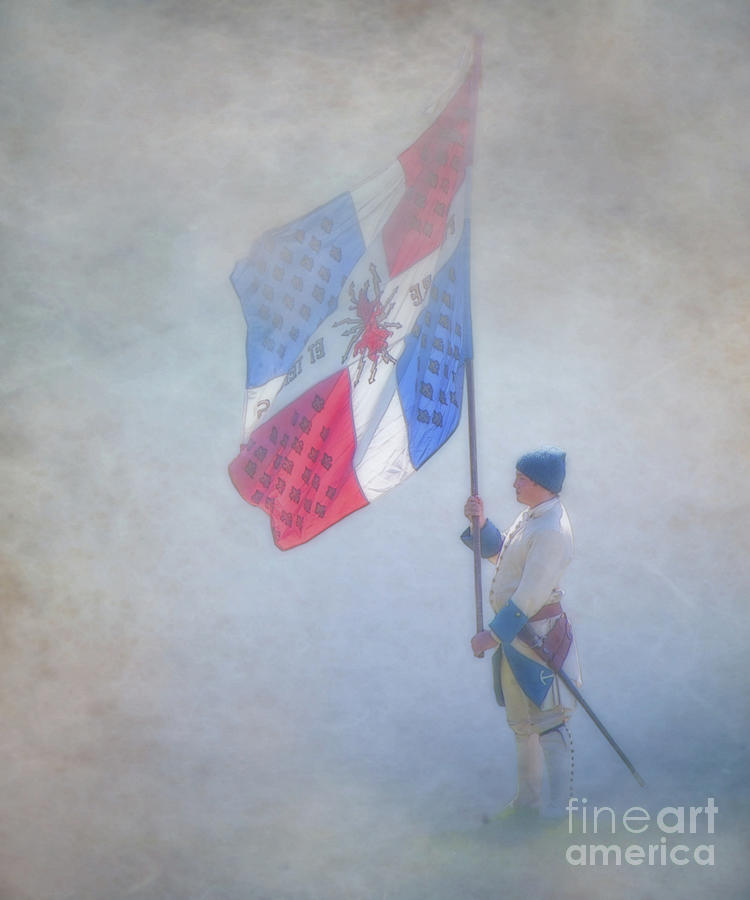 Young French Soldier with Flag Digital Art by Randy Steele