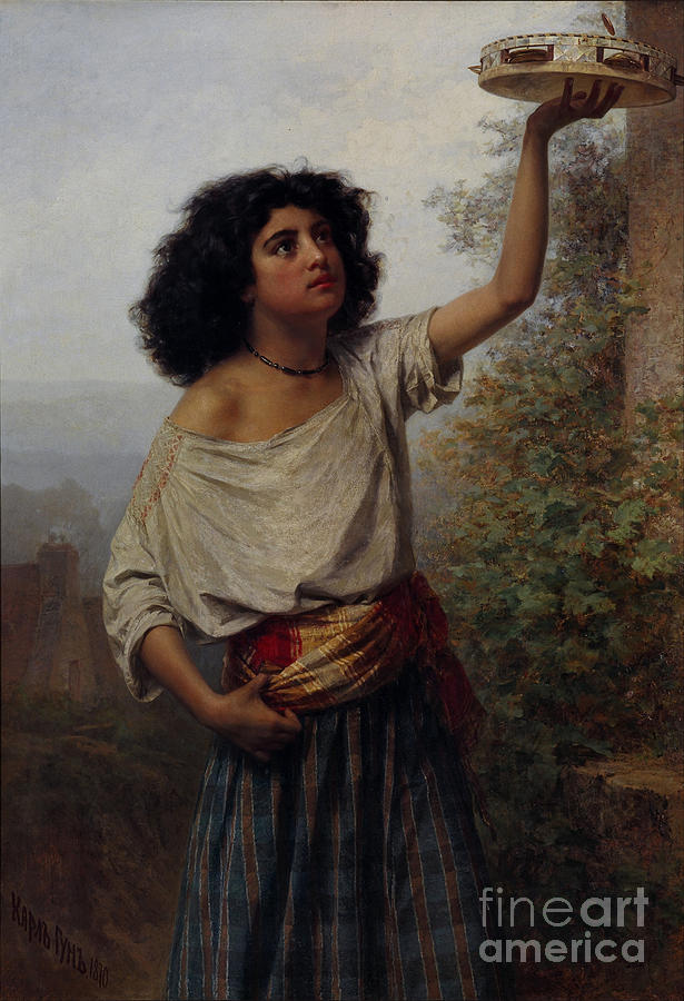 Young Gipsy Woman, 1870. Artist Gun Drawing by Heritage Images