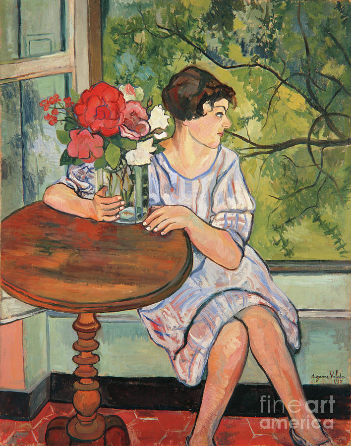Young Girl In Front Of A Window, 1930 Painting by Marie Clementine Valadon