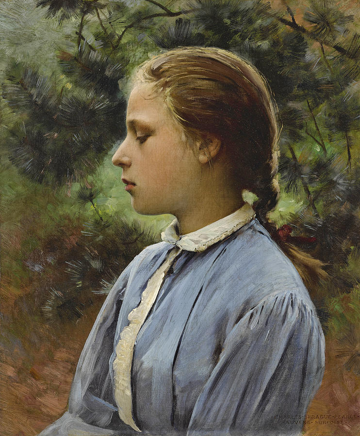 Young Girl of Auvers-Sur-Oise Painting by Charles Sprague Pearce