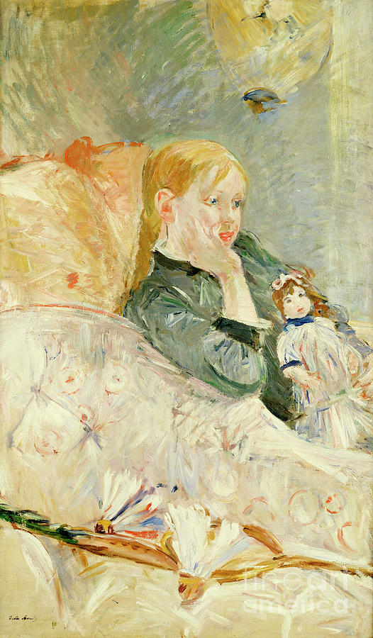 Young Girl With A Doll, 1896 Painting by Berthe Morisot - Fine Art America