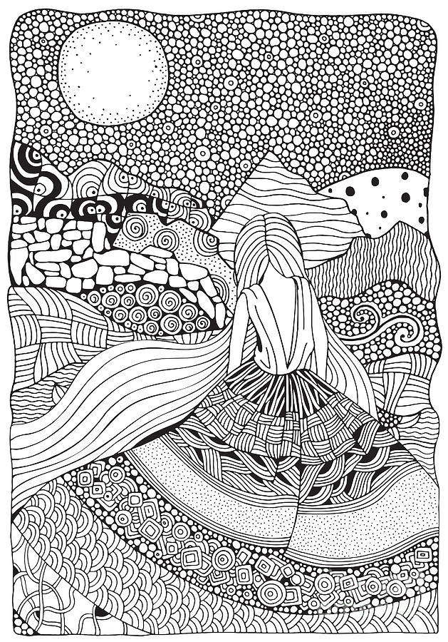 Dress Digital Art - Young Girl With Long Hair. Beautiful by Imhope Dress Digital Art - Young Girl With Long Hair. Beautiful by Imhope
