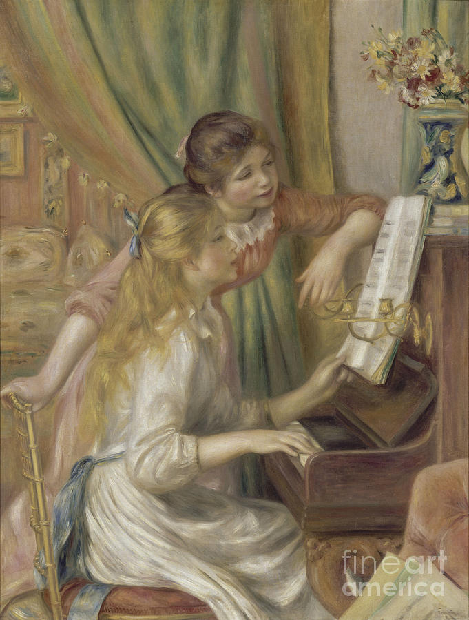 Young Girls At The Piano, 1892. Artist Drawing by Heritage Images