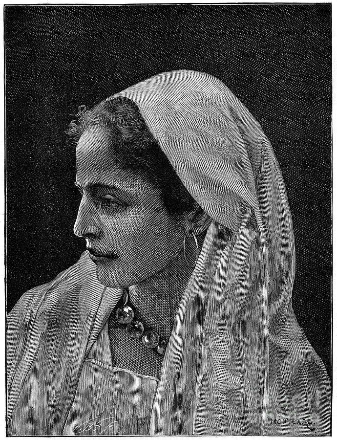 Young Jewish Woman Of Cairo, Egypt Drawing by Print Collector