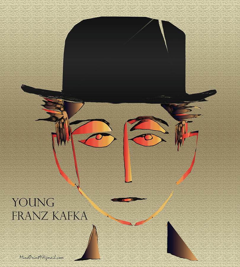 Young Kafka Digital Art by Asok Mukhopadhyay