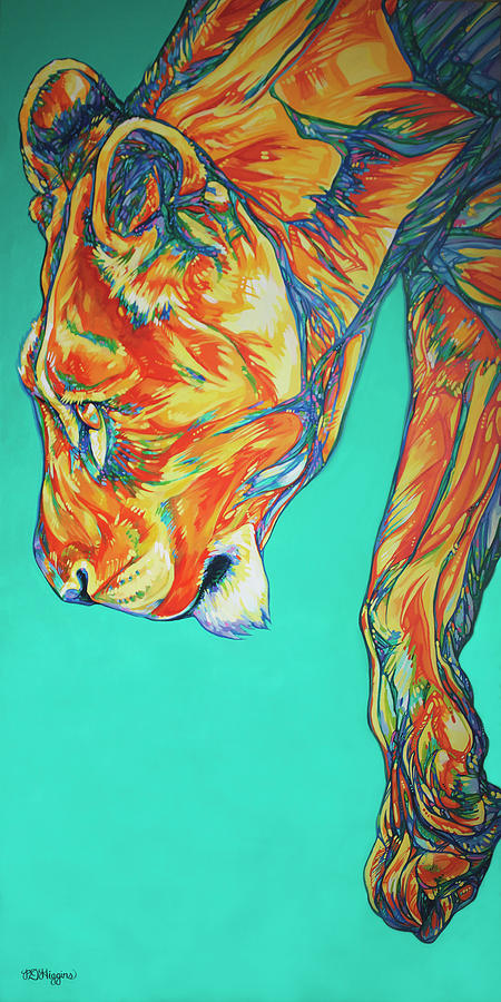 Young Lion Painting by Derrick Higgins