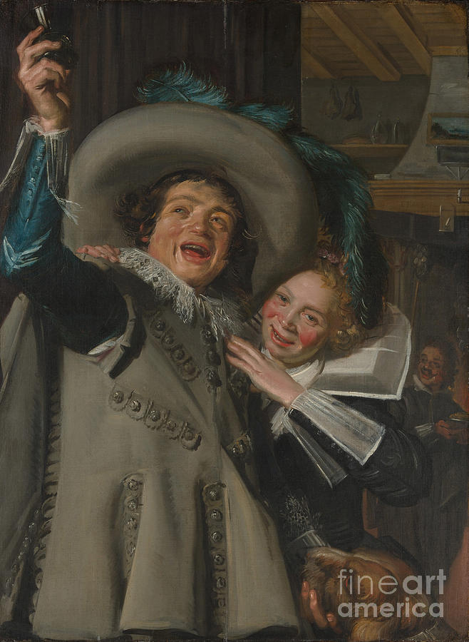 Young Man And Woman In An Inn, 1623 Painting by Frans Hals