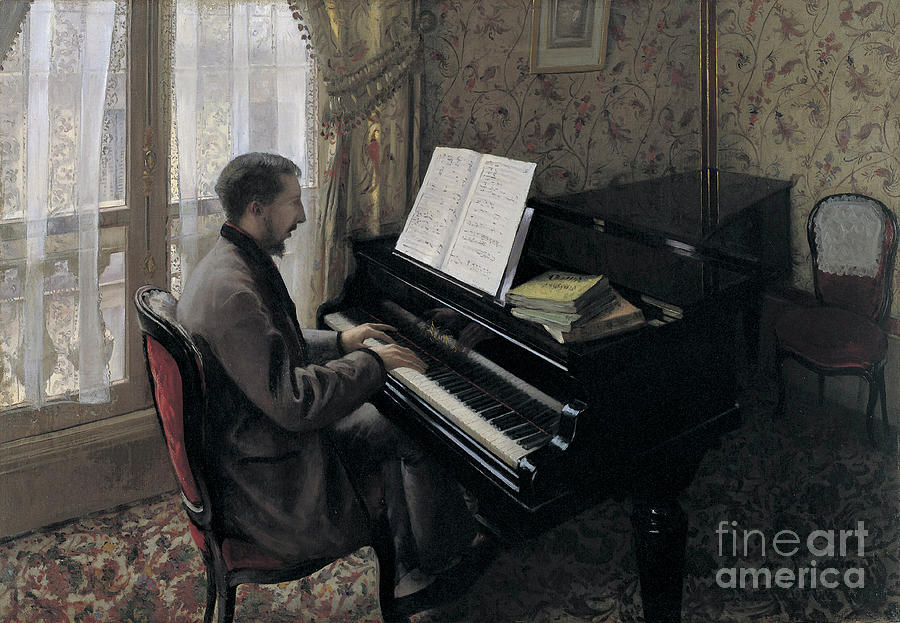 Young Man Playing The Piano Martial Drawing by Heritage Images