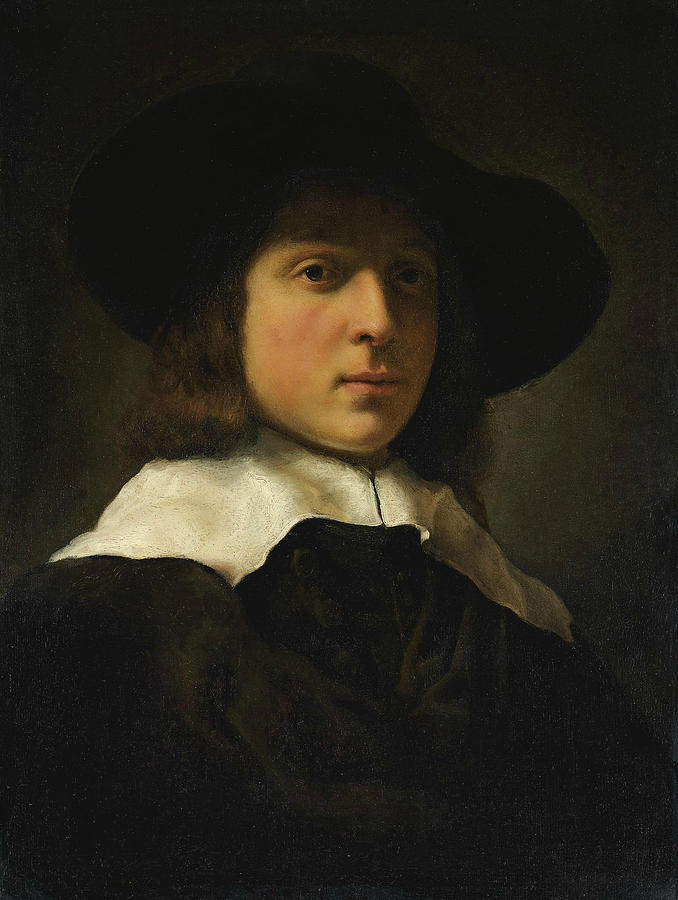 Young Man with a Wide-brimmed Hat and Flat Collar Painting by Govert ...