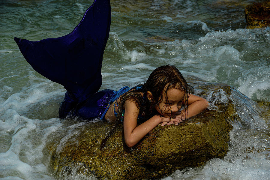 Mermaid Photograph - Young Mermaid on the Beach by Keith Lovejoy