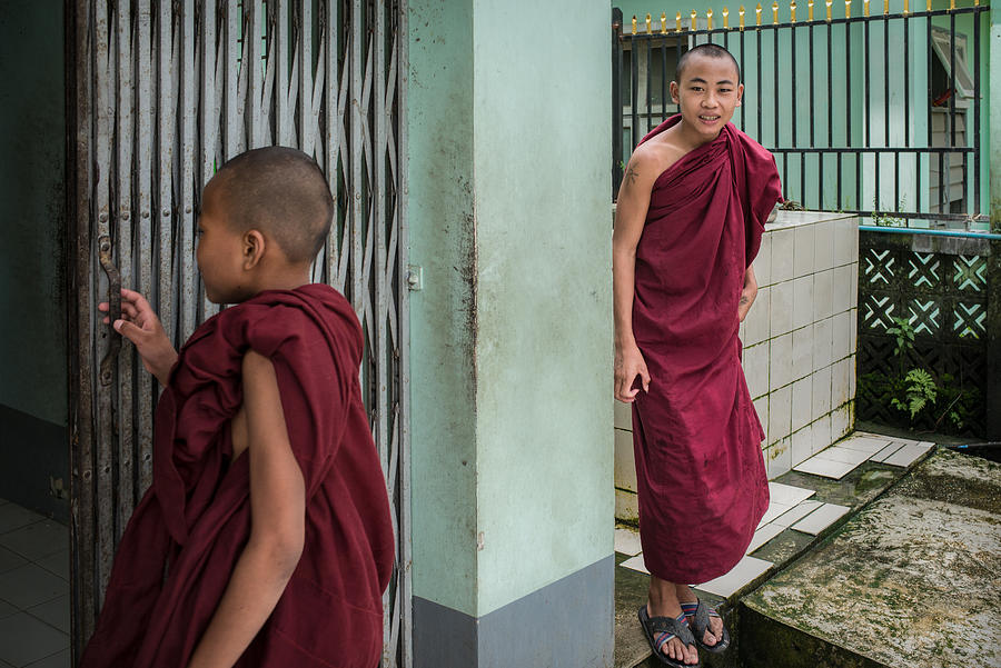 Young Monks Photograph by Elizabeth Cowle