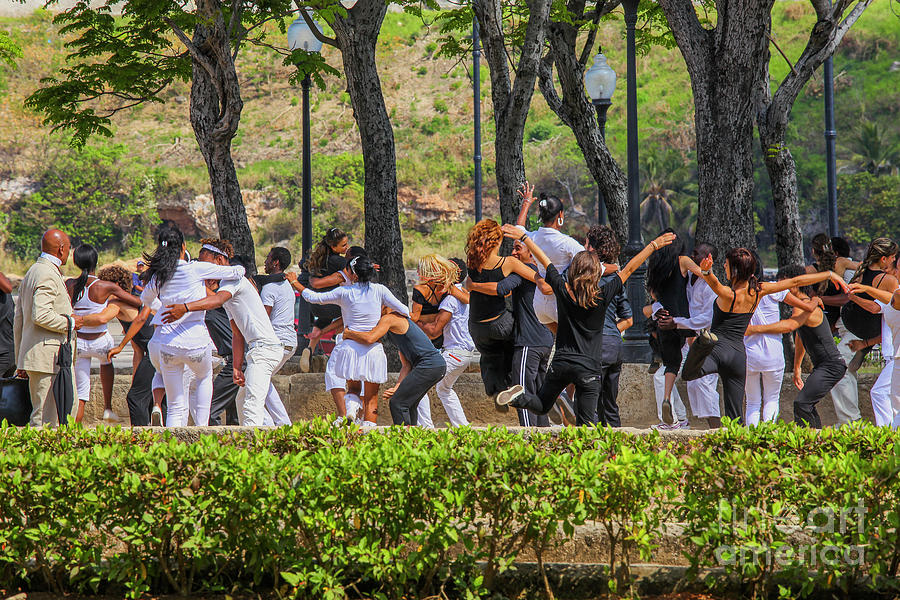Young People Dancing In A Park In Havanna, Cuba Photograph