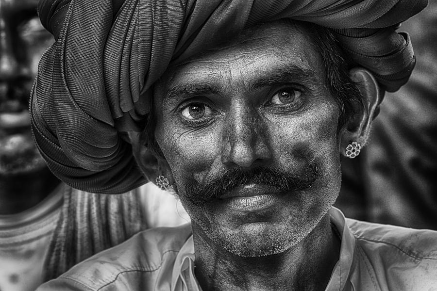Black And White Photograph - Young Rabari Man by Sergio Pandolfini