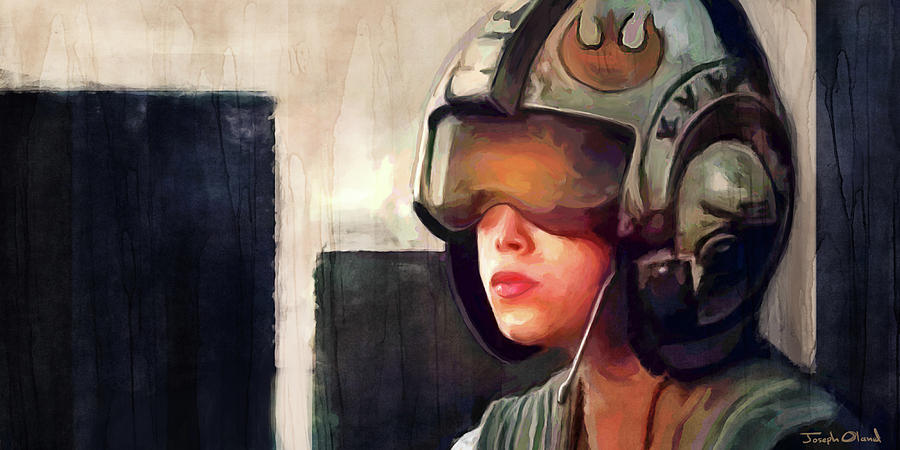 Star Wars Painting - Young Rebel Rey - Star Wars by Joseph Oland