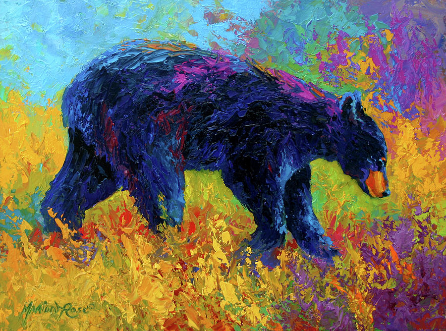 Animal Painting - Young Restless II Black Bear Big by Marion Rose