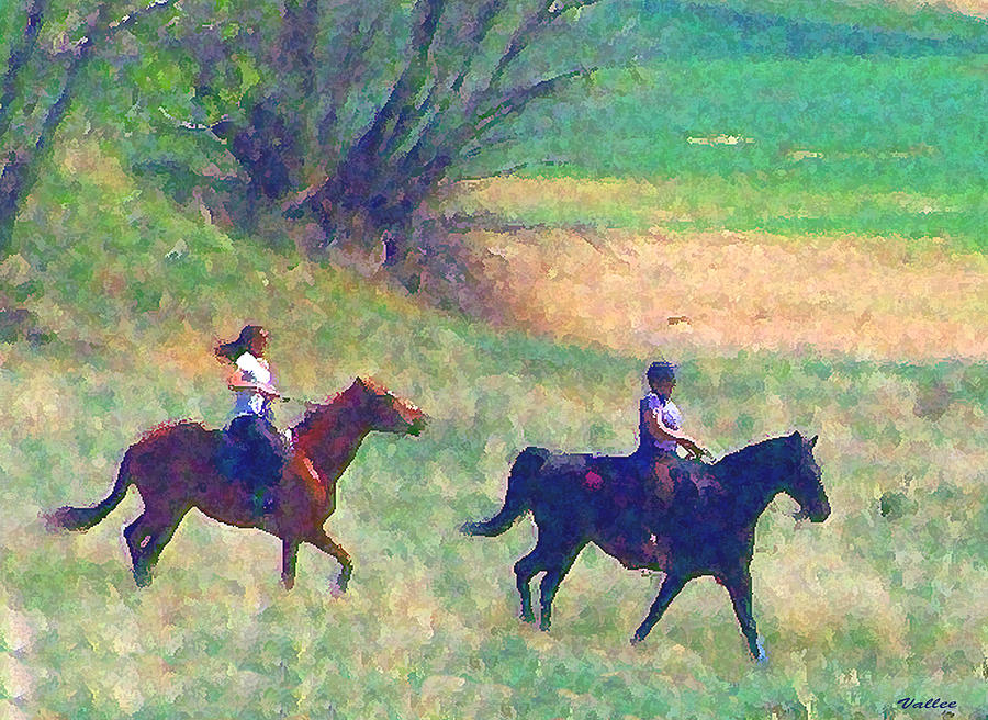 Young Riders Digital Art by Vallee Johnson