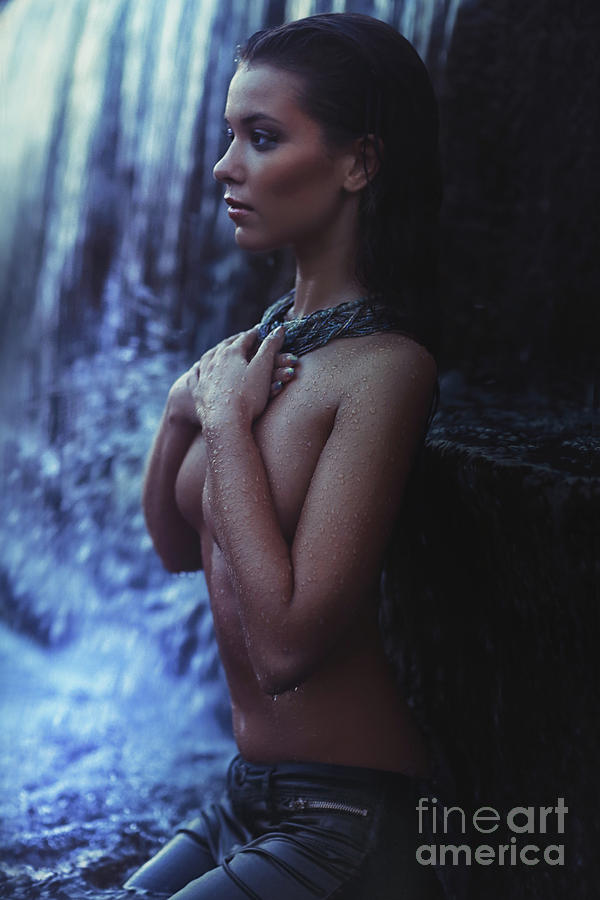 Young, Shirtless Girl Standing In Water Photograph by At Photo Bokovets Zhevnova