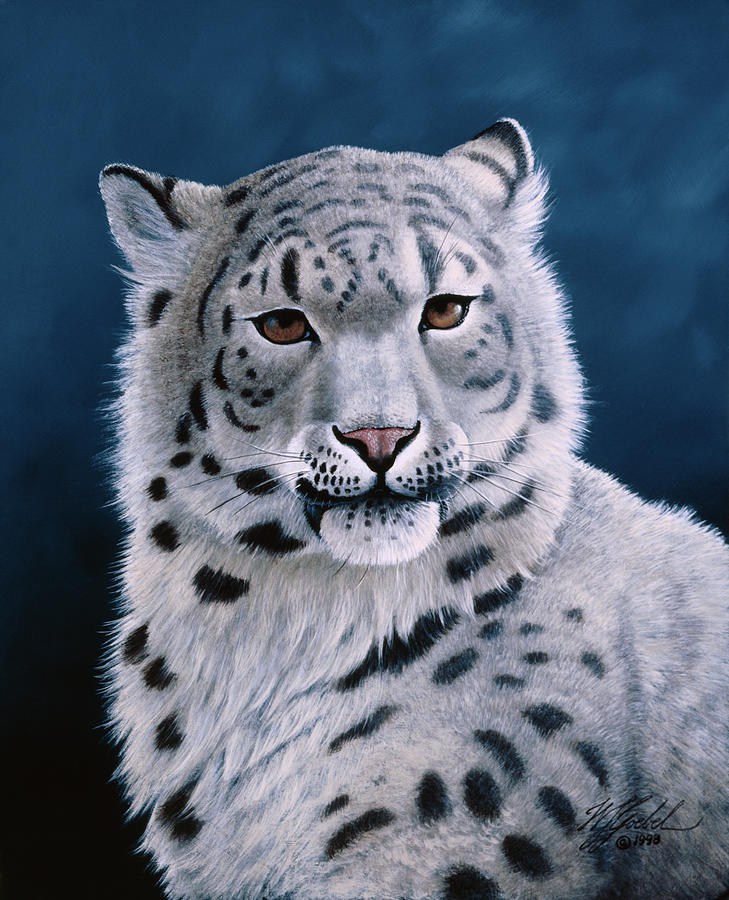 Animal Painting - Young Snow Leopard by Wilhelm Goebel