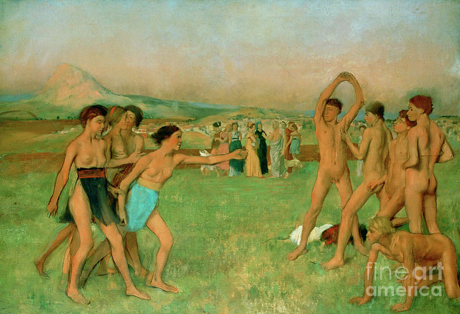 Edgar Degas Drawing - Young Spartans Exercising, C1860 by Print Collector