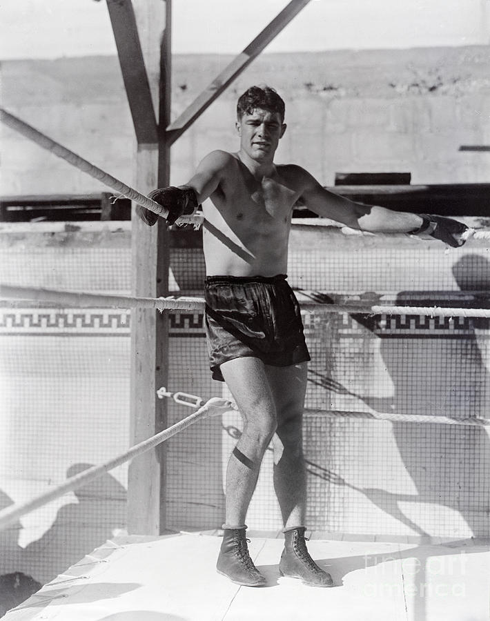 Young Stribling In Pose In Ring Corner By Bettmann