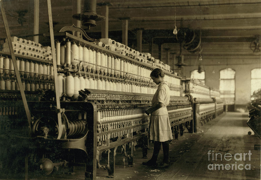 Young Teen Girl Working As Spinner At Cotton Mill, West, Texas, Usa, 1913 Photograph by American School