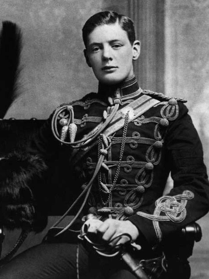 young Winston Churchill. 1895 Painting by Celestial Images