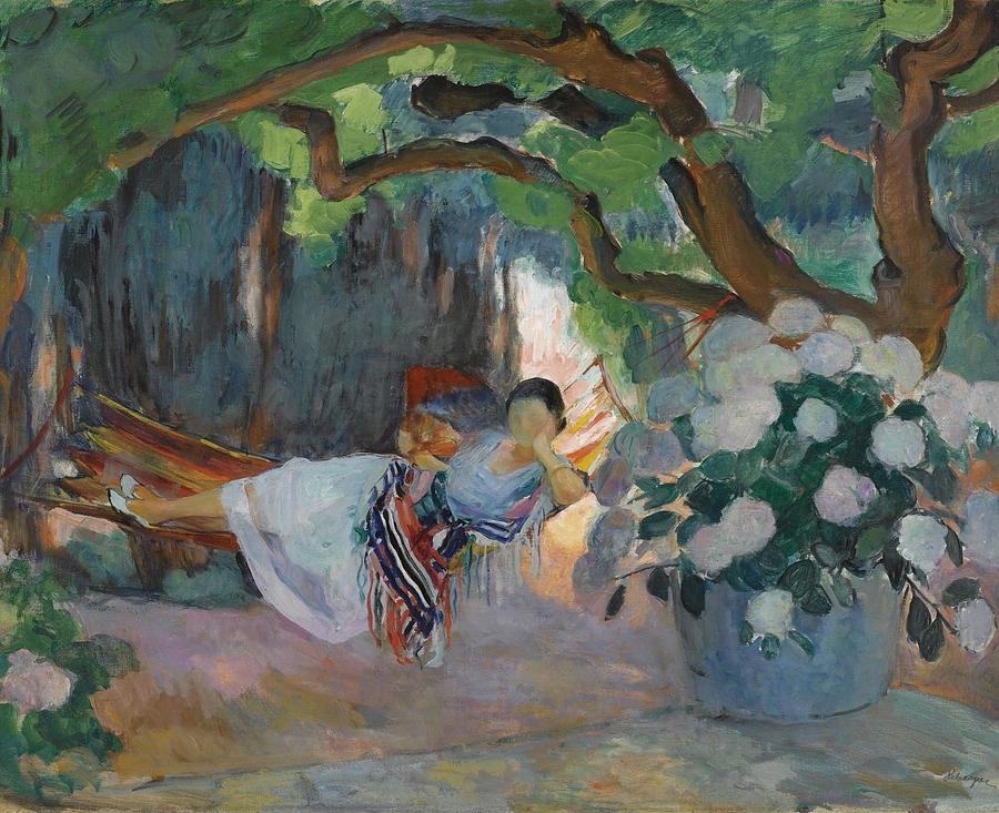 Young Woman At Hammock, 1923 Painting