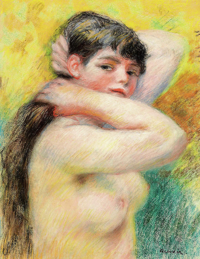 Paris Painting - Young woman at her toilette - Digital Remastered Edition by Pierre-Auguste Renoir