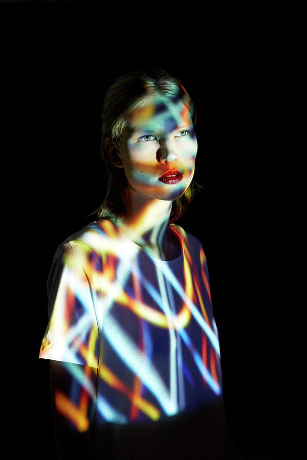 Young Woman Covered In Multicolored Photograph by Mads Perch