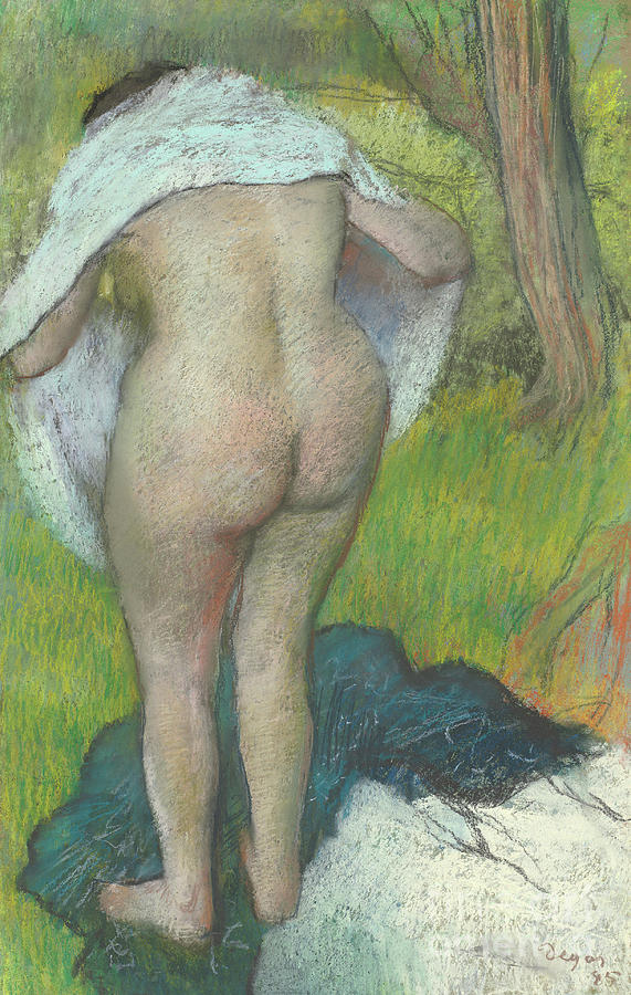 Young Woman Dressing Herself, 1885 Pastel by Edgar Degas