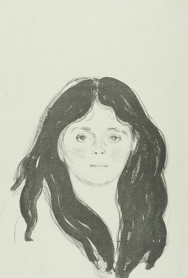 Young Woman from the Latin Quarter Relief by Edvard Munch