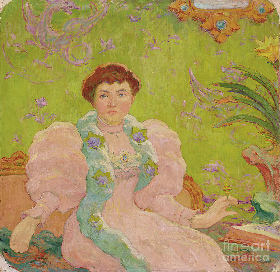 Young Woman In Pink Dress; Jeune Femme A La Robe Rose, C.1893 Painting by Claude Emile Schuffenecker