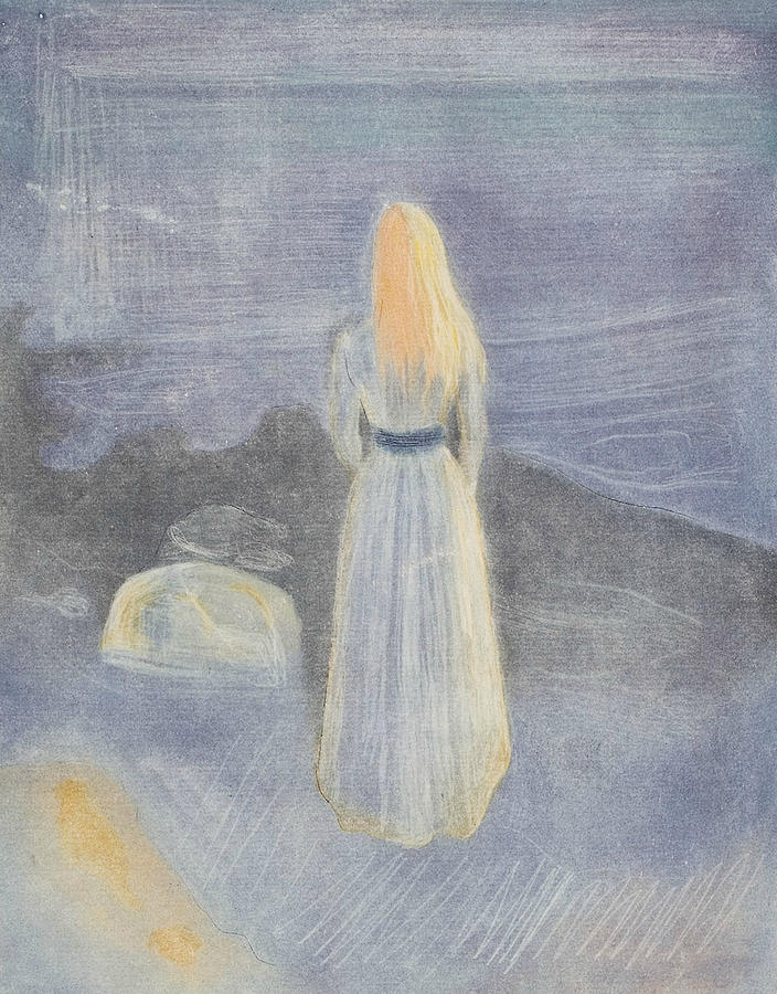 Young Woman on the Beach Relief by Edvard Munch