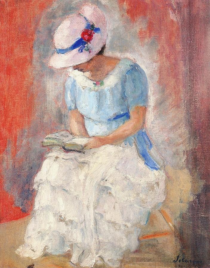 Young Woman Reading 02 Painting by Henri Lebasque - Fine Art America